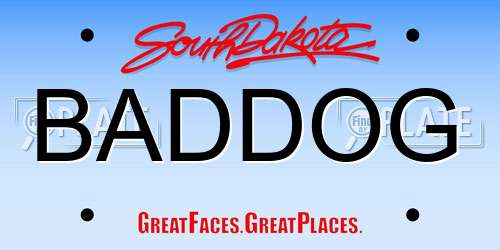 BADDOG South Dakota License Plate