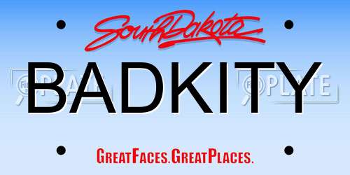 BADKITY South Dakota License Plate