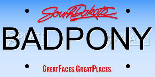 BADPONY South Dakota License Plate