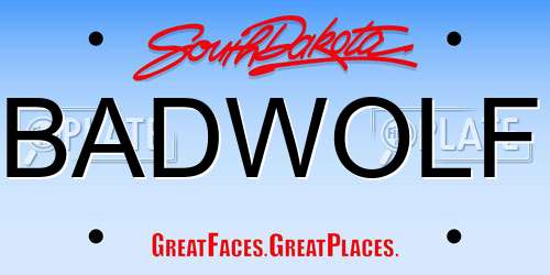 BADWOLF South Dakota License Plate