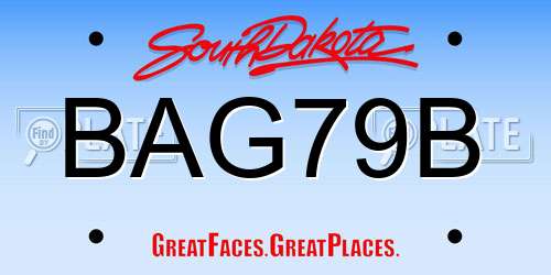 BAG79B South Dakota License Plate