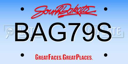 BAG79S South Dakota License Plate