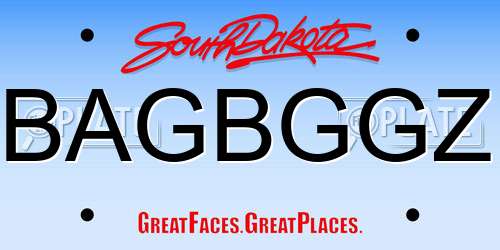 BAGBGGZ South Dakota License Plate