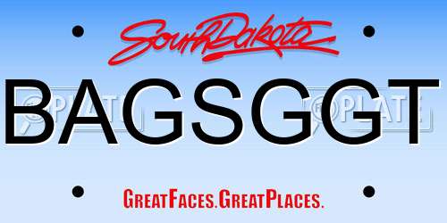 BAGSGGT South Dakota License Plate