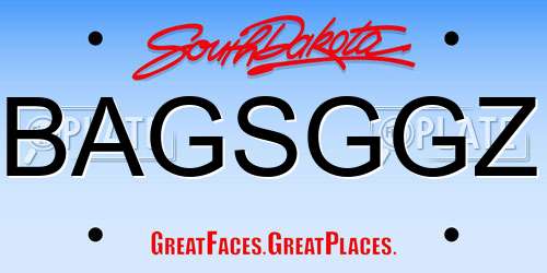 BAGSGGZ South Dakota License Plate