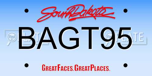 BAGT95 South Dakota License Plate