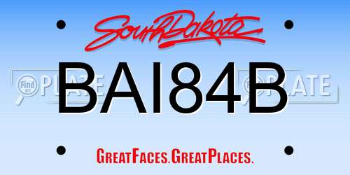 BAI84B South Dakota License Plate