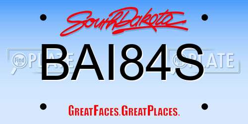 BAI84S South Dakota License Plate