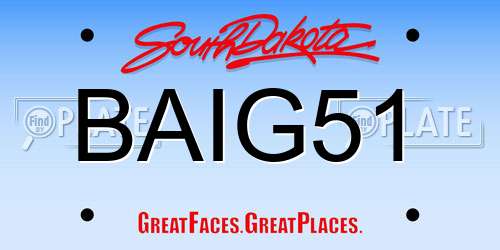 BAIG51 South Dakota License Plate