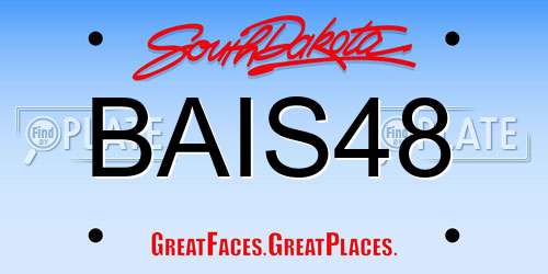 BAIS48 South Dakota License Plate