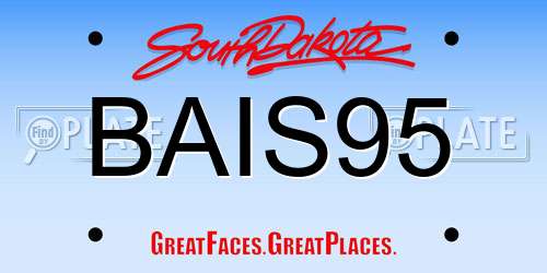 BAIS95 South Dakota License Plate