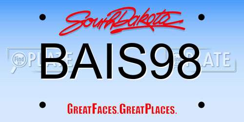 BAIS98 South Dakota License Plate