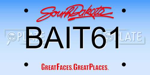 BAIT61 South Dakota License Plate