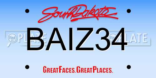 BAIZ34 South Dakota License Plate