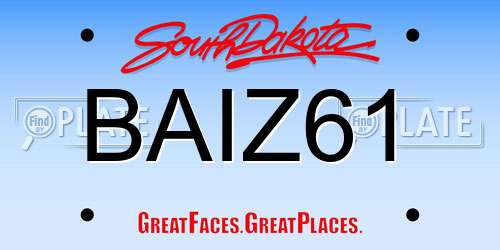 BAIZ61 South Dakota License Plate