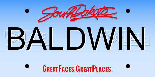 BALDWIN South Dakota License Plate