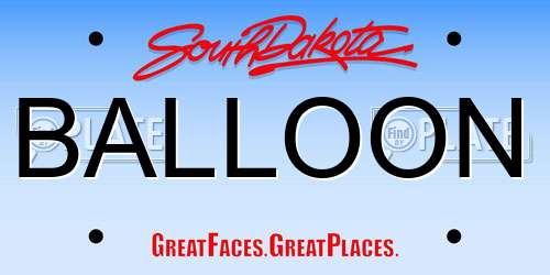 BALLOON South Dakota License Plate