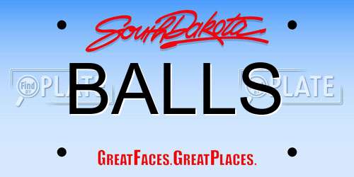 BALLS South Dakota License Plate