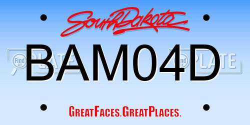 BAM04D South Dakota License Plate