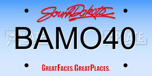 BAMO40 South Dakota License Plate