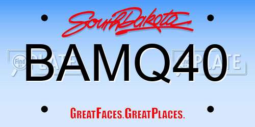 BAMQ40 South Dakota License Plate