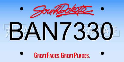 BAN7330 South Dakota License Plate