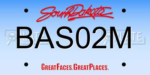 BAS02M South Dakota License Plate