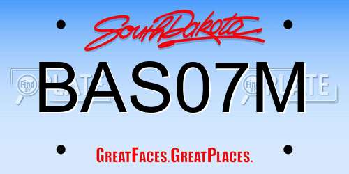 BAS07M South Dakota License Plate