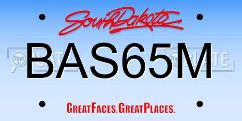 BAS65M South Dakota License Plate