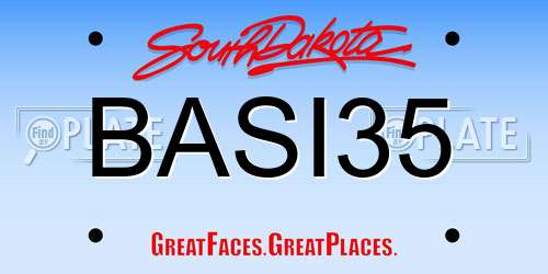 BASI35 South Dakota License Plate