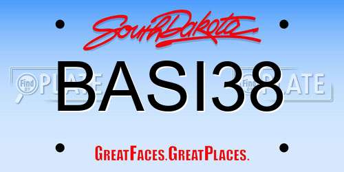 BASI38 South Dakota License Plate
