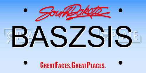 BASZSIS South Dakota License Plate