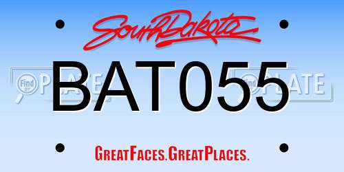 BAT055 South Dakota License Plate