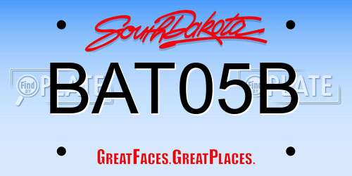 BAT05B South Dakota License Plate