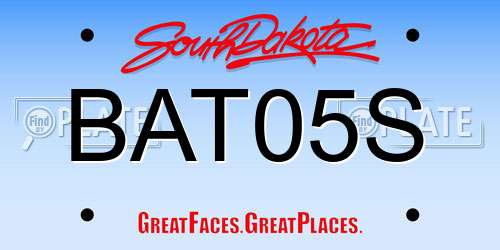BAT05S South Dakota License Plate