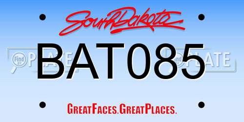 BAT085 South Dakota License Plate