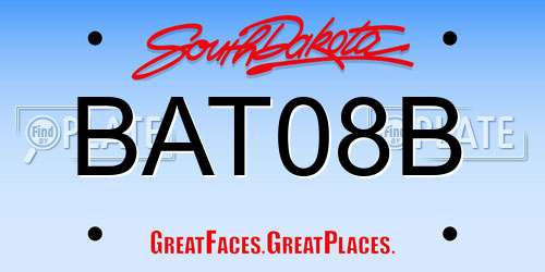 BAT08B South Dakota License Plate