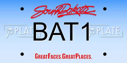 BAT1 South Dakota License Plate
