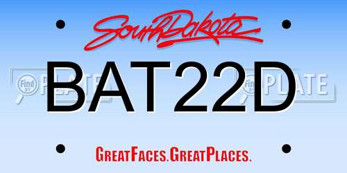 BAT22D South Dakota License Plate