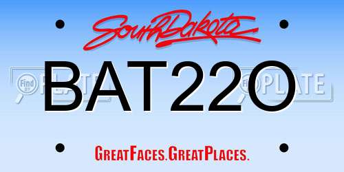 BAT22O South Dakota License Plate