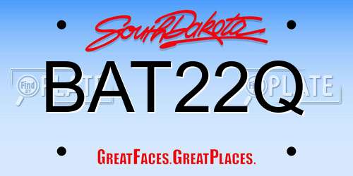 BAT22Q South Dakota License Plate