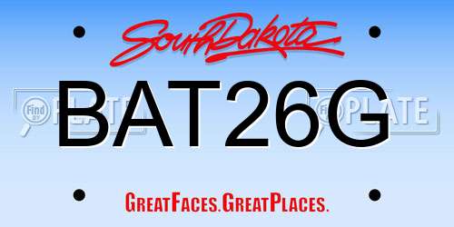 BAT26G South Dakota License Plate