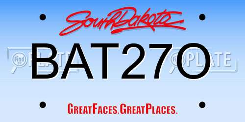 BAT27O South Dakota License Plate