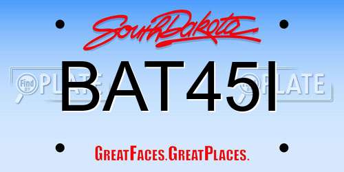 BAT45I South Dakota License Plate