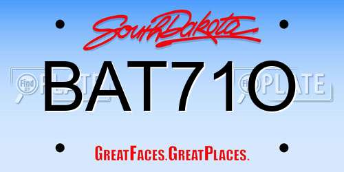 BAT71O South Dakota License Plate