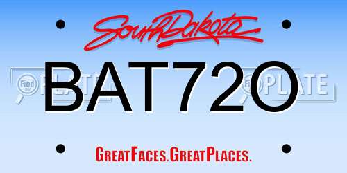 BAT72O South Dakota License Plate