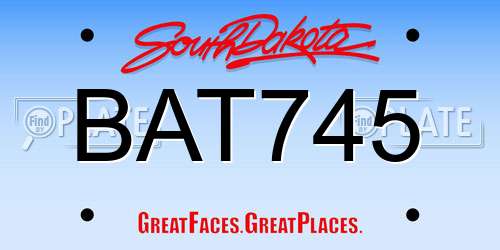 BAT745 South Dakota License Plate