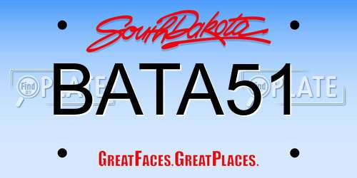 BATA51 South Dakota License Plate