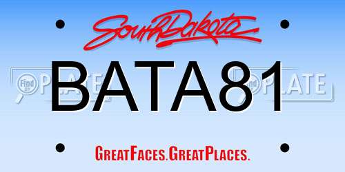 BATA81 South Dakota License Plate