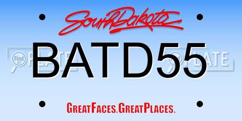 BATD55 South Dakota License Plate